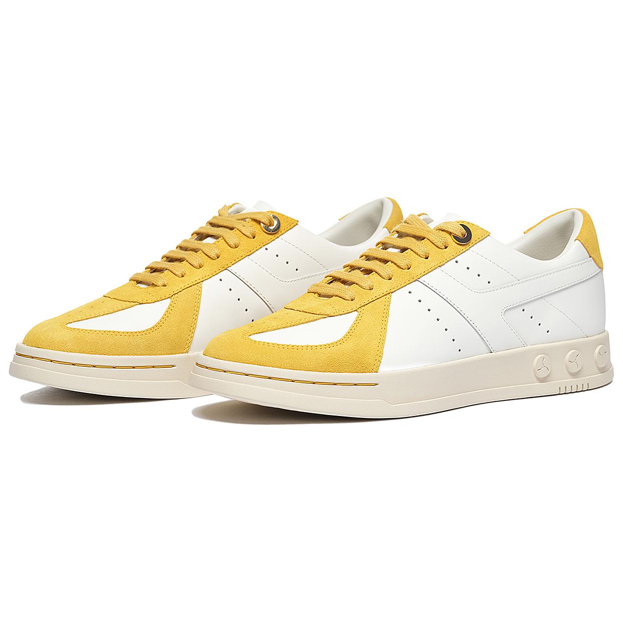 LI-NING 1990 Slip-Resistant Low-Top Skateboard Shoes Women's White Yellow
