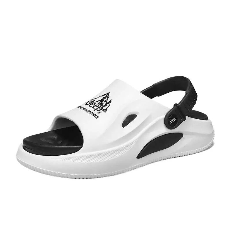 Jeep Outdoor Casual Beach Sandals Men's Black White