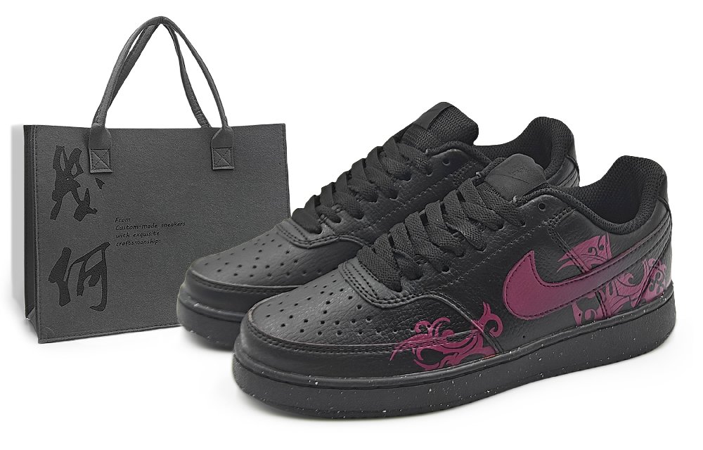 Nike Court Vision Low Abrasion Resistant Low Top Skateboard Shoes Unisex Fuchsia