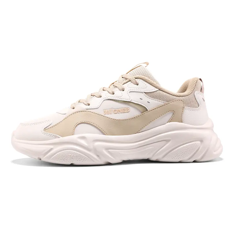 361° Anti-Slip And Wear-Resistant Lightweight Low-Top Casual Shoes Men's Beige Brown
