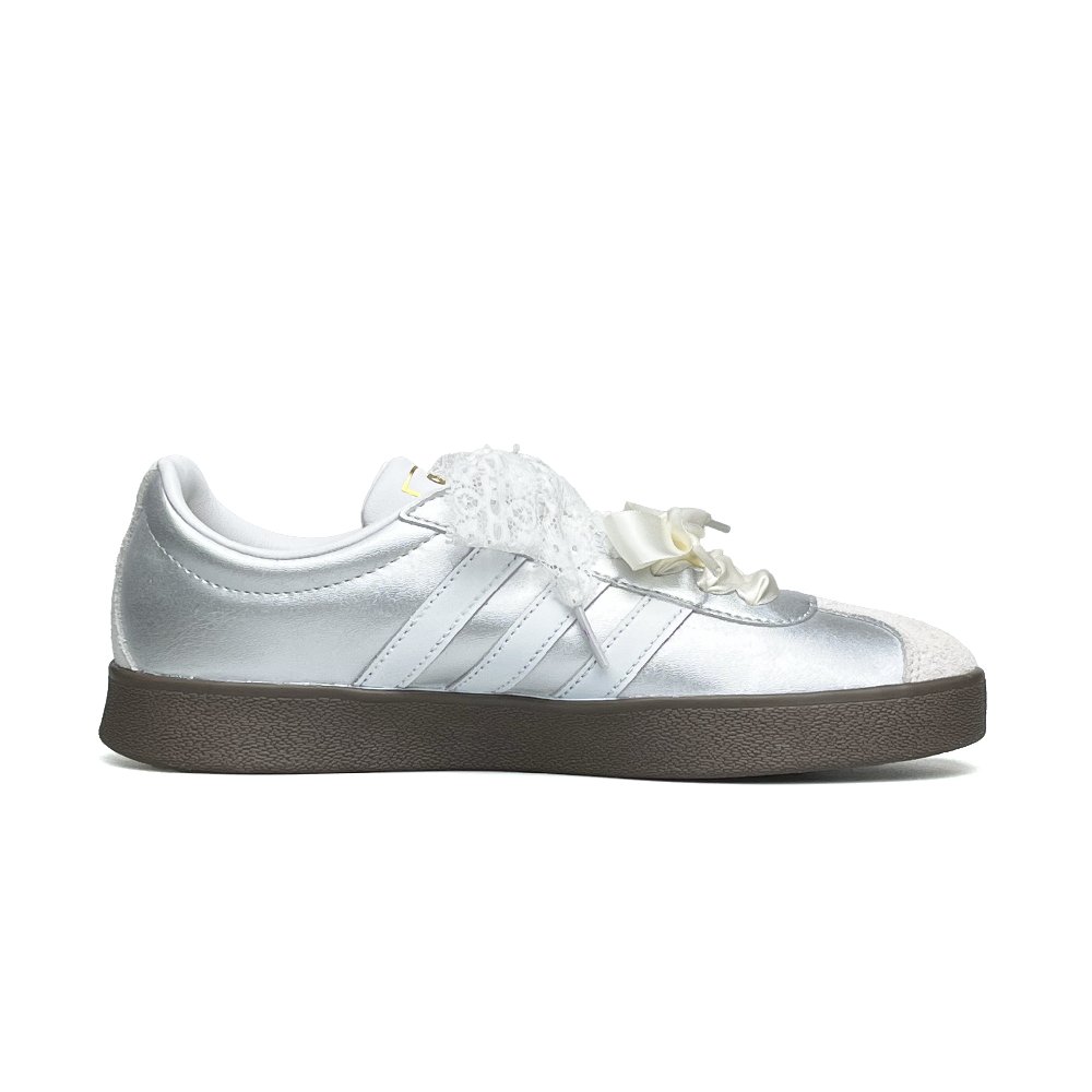 Adidas Neo VL Court 2.0 Anti Slip Wear Resistant Low Top Skateboard Shoes Unisex Silver