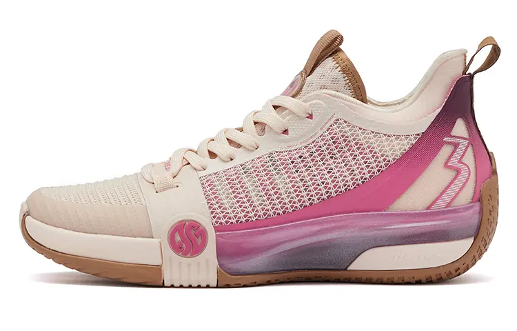 361° Chan 3 MOD Abrasion Resistant Slip Resistant Low top Performance Basketball Shoes Women's White Pink