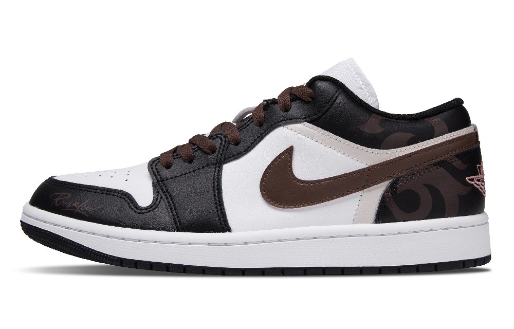 Jordan Air Jordan 1 Sandalwood Misty Rain Abrasion Resistant Low Top Vintage Basketball Shoes Unisex Black Brown