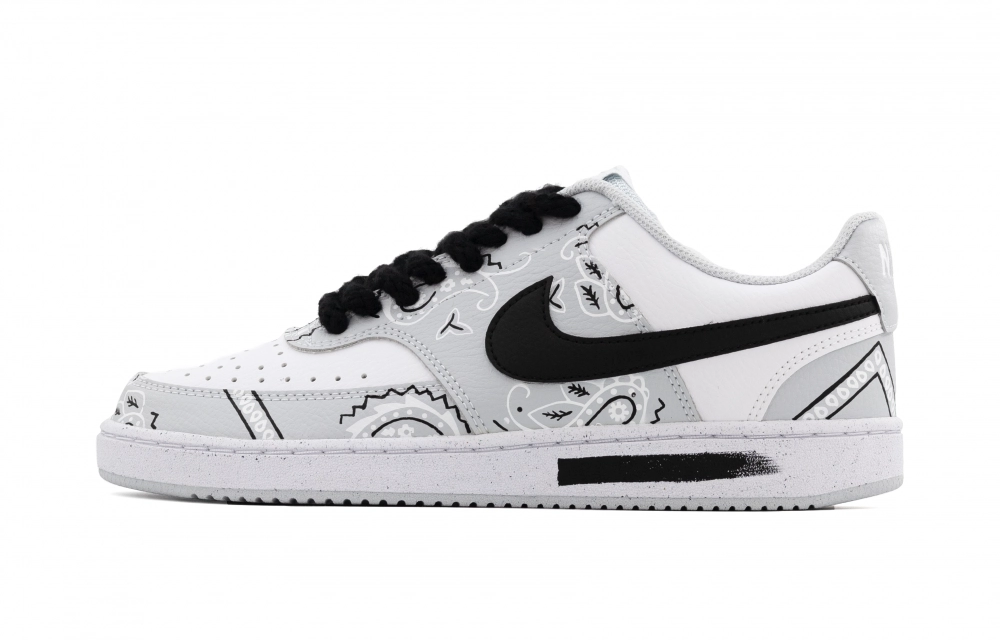 Nike Court Vision Abrasion Resistant Low Top Skateboard Shoes Men's White Gray