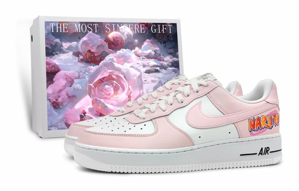 Nike Air Force 1 Anti-Slip Wear-Resistant Low-Top Skateboard Shoes GS Pink