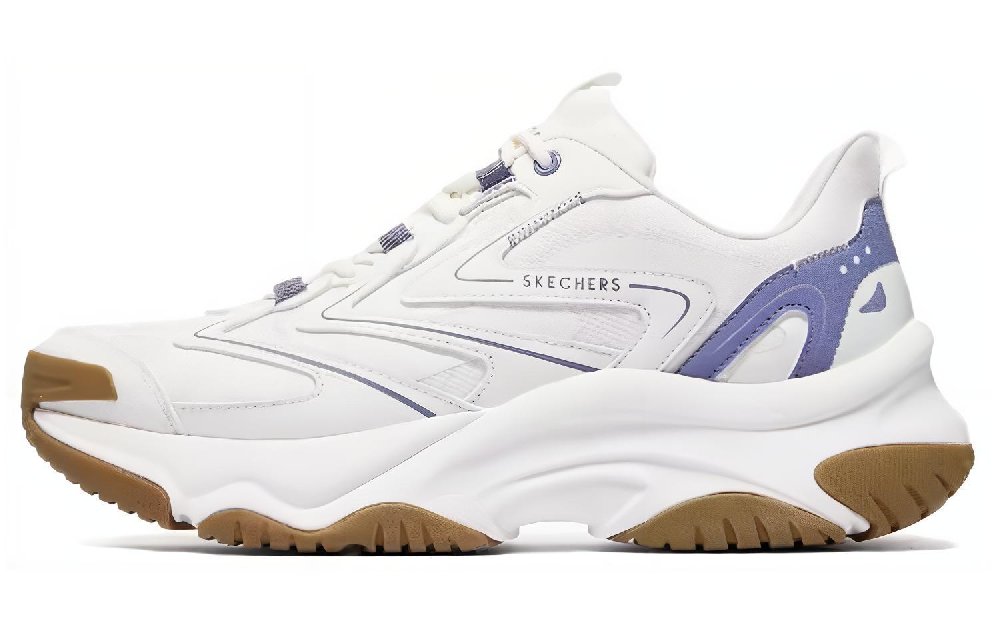 Skechers Anti-Slip Wear-Resistant Low-Top Casual Shoes Men's White Blue