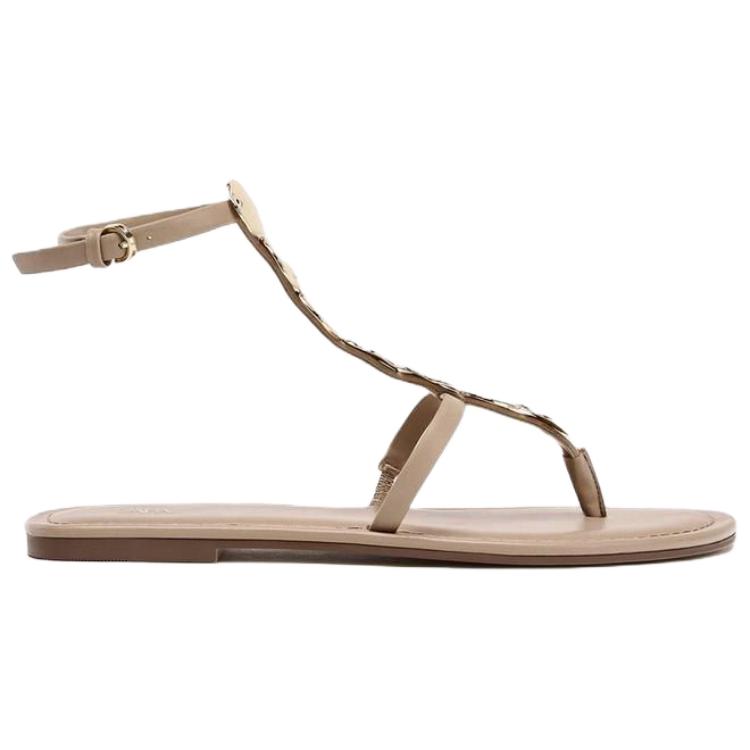 ZARA One Strap Sandals 1cm Women's Beige купить в интернет-магазине Yoocart с быстрой доставкой по России.