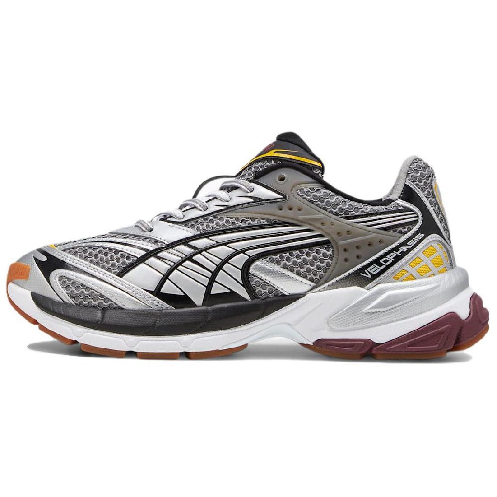 PUMA Velophasis Phased Silver Yellow Burgundy