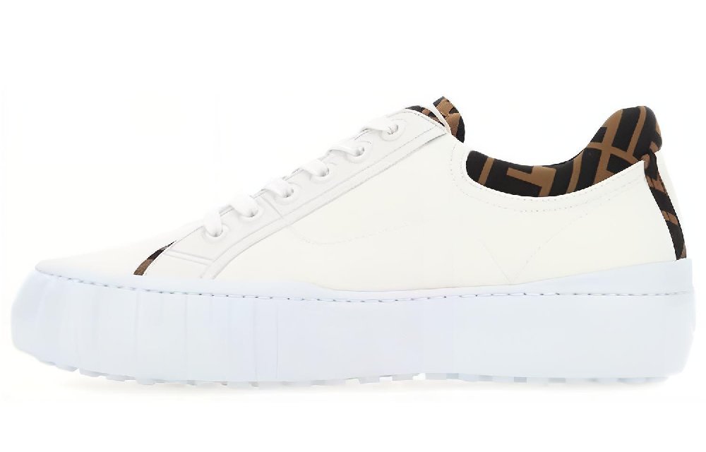 FENDI Force Low Top Stylish Skateboarding Shoes Men's White