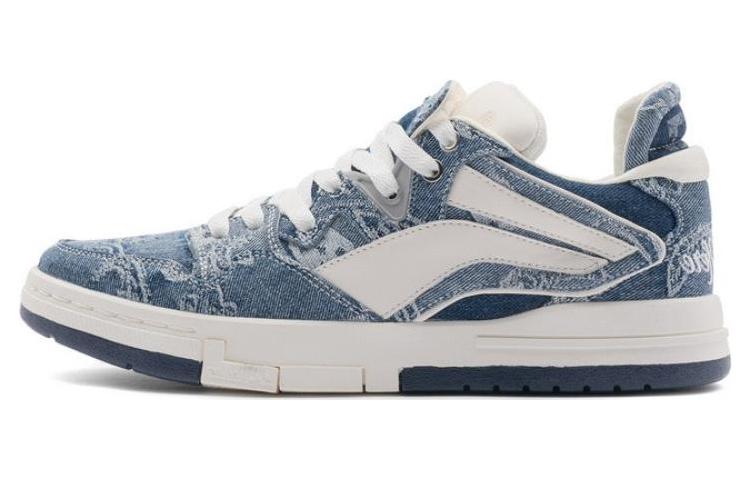 1807 X LINING Wei Wu PRO Skateboard Shoes Women's Low-Top Denim Blue