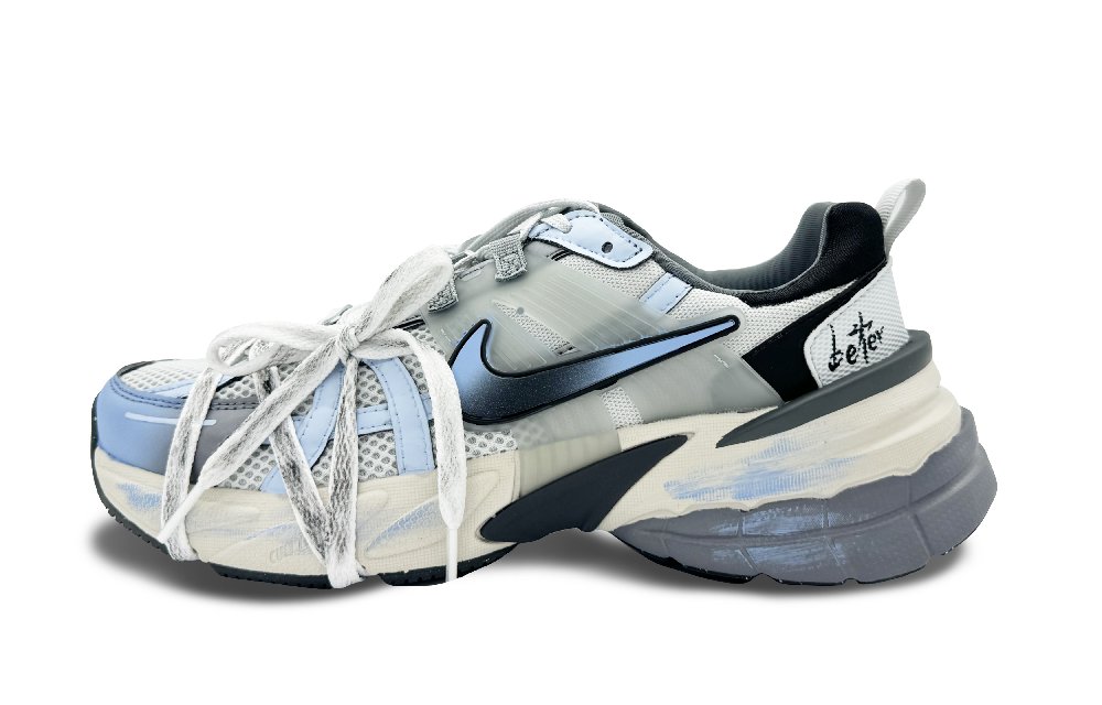 Nike V2K Run Slip-Resistant Low-Top Running Shoes Unisex Blue Black