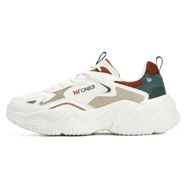 361° Croissant Abrasion Resistant Shock Absorbers Low top Casual Shoes Men's White Red
