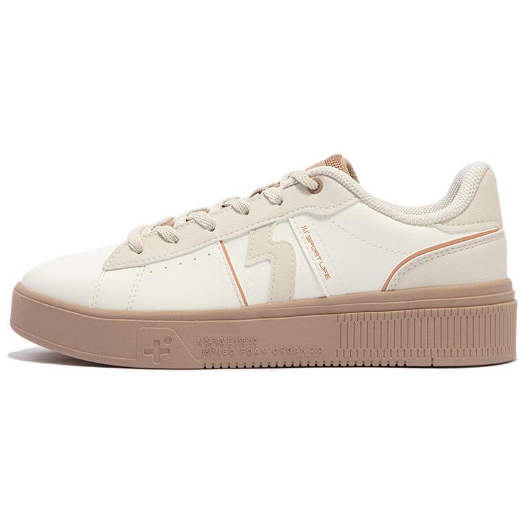 361° Wear-resistant And Lightweight Low-Top Skateboard Shoes Women's White Umber