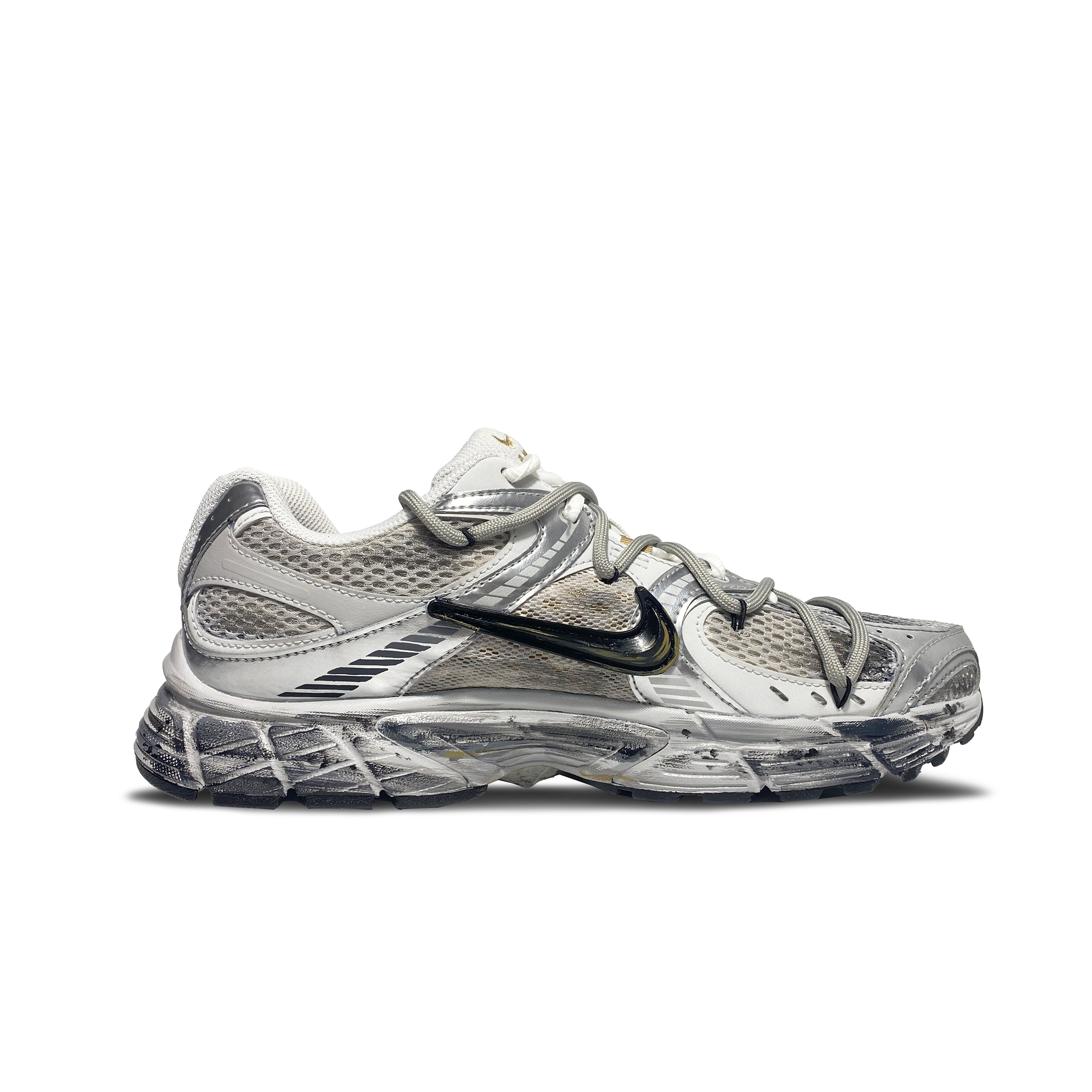 Nike V5 RNR Cushioning Abrasion Resistant Breathable Low Top Running Shoes Men's Gray Silver