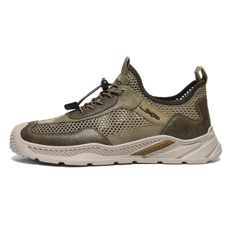 Jeep Shock Absorbers Slip Resistant, Abrasion Resistant, Breathable Low Top Casual Running Shoes Men's Khaki