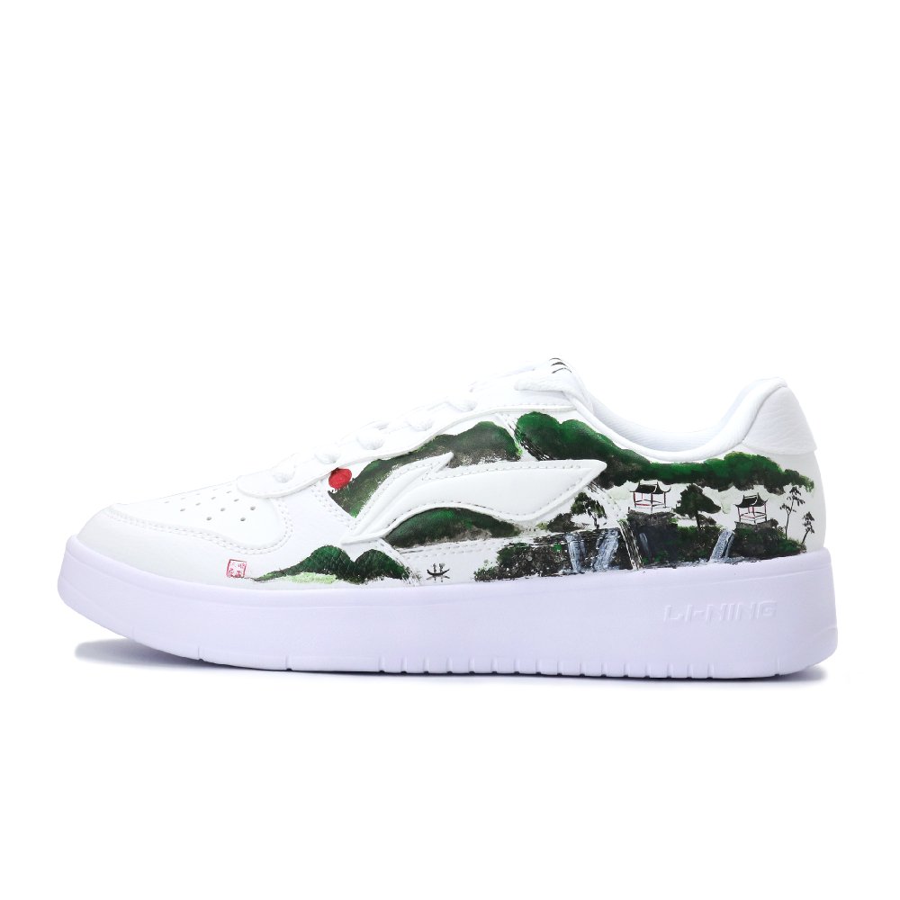 LiNing Pontoon Boats Lightweight, Breathable, And Slip Resistant Low top Skateboard Shoes Unisex Red White Green