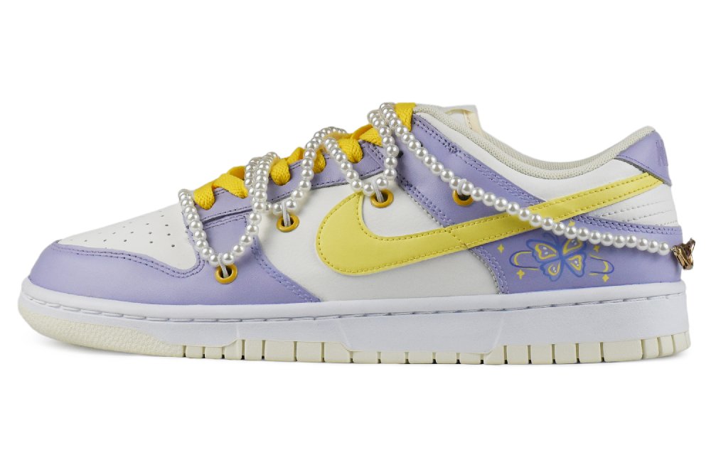 Nike Dunk Low Low-Top Skateboard Shoes GS White Brown Pink