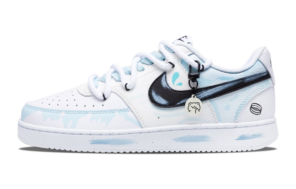Nike Court Vision 1 Great Barrier Reef Slip Resistant Shock Absorbers Low Top Skateboard Shoes Men's Blue White