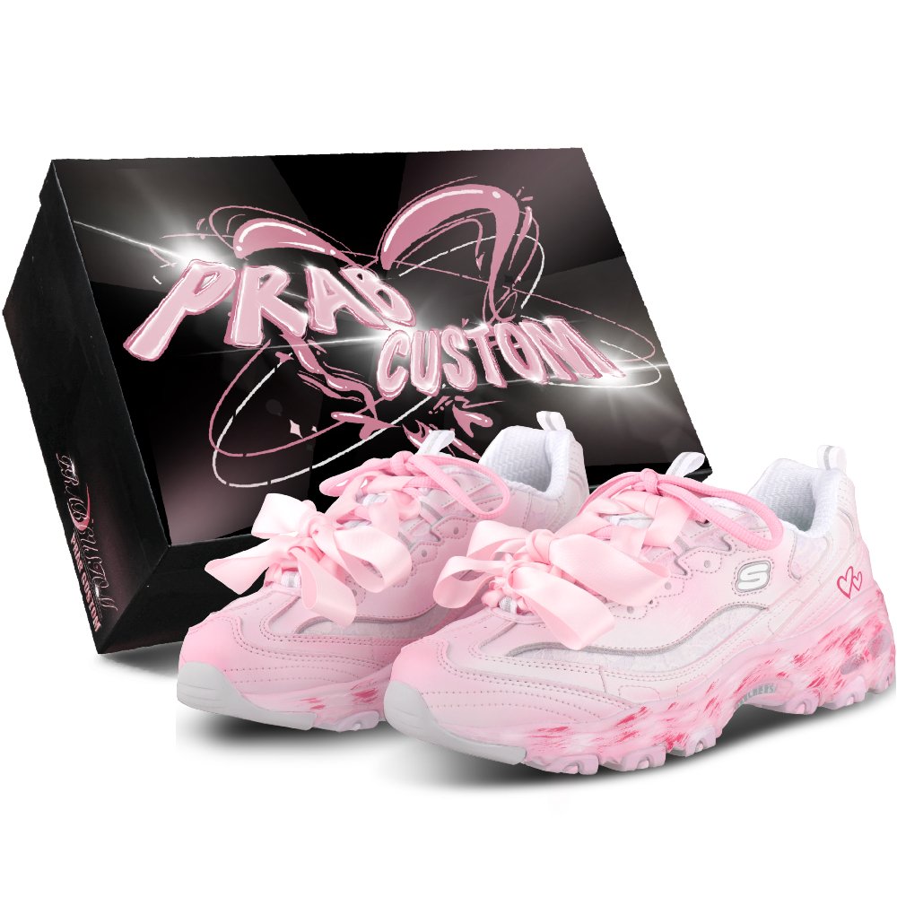 Skechers D'LITES 1.0 Abrasion Resistant Low Top Chunky Sneakers Women's Pink