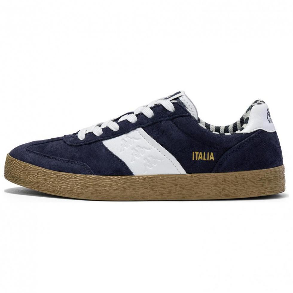 Kappa Cushioned Wear Resistant Lightweight Low Top Skateboard Shoes Unisex Midnight Blue/Korean White