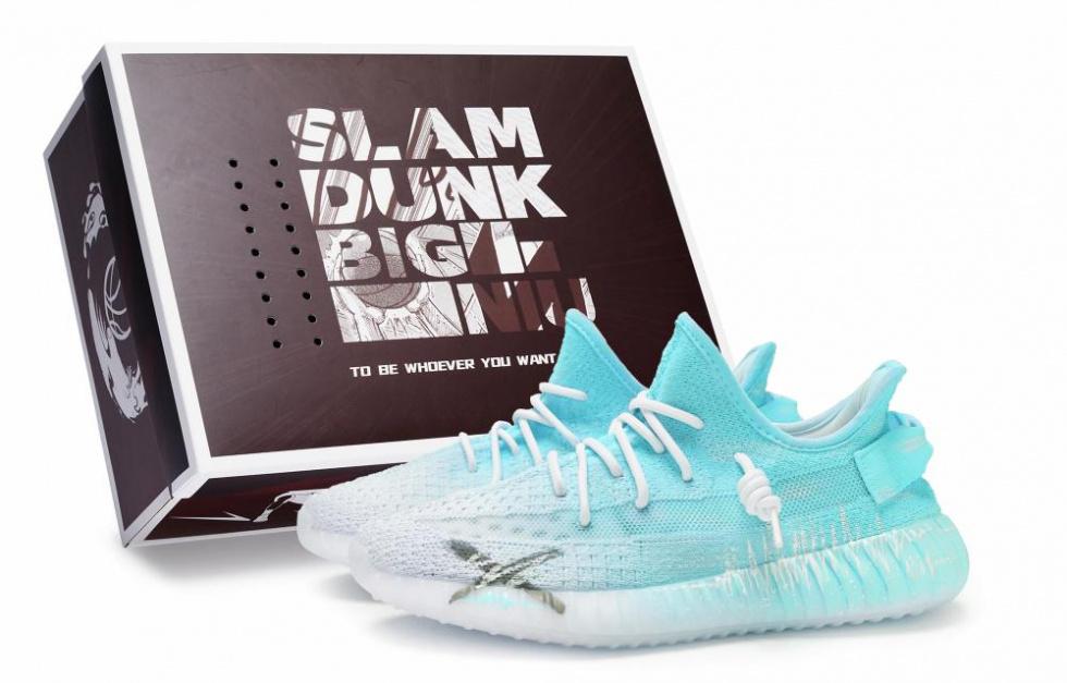Adidas Originals Yeezy Boost 350 V2 Low-Top Casual Shoes Unisex White Cyan