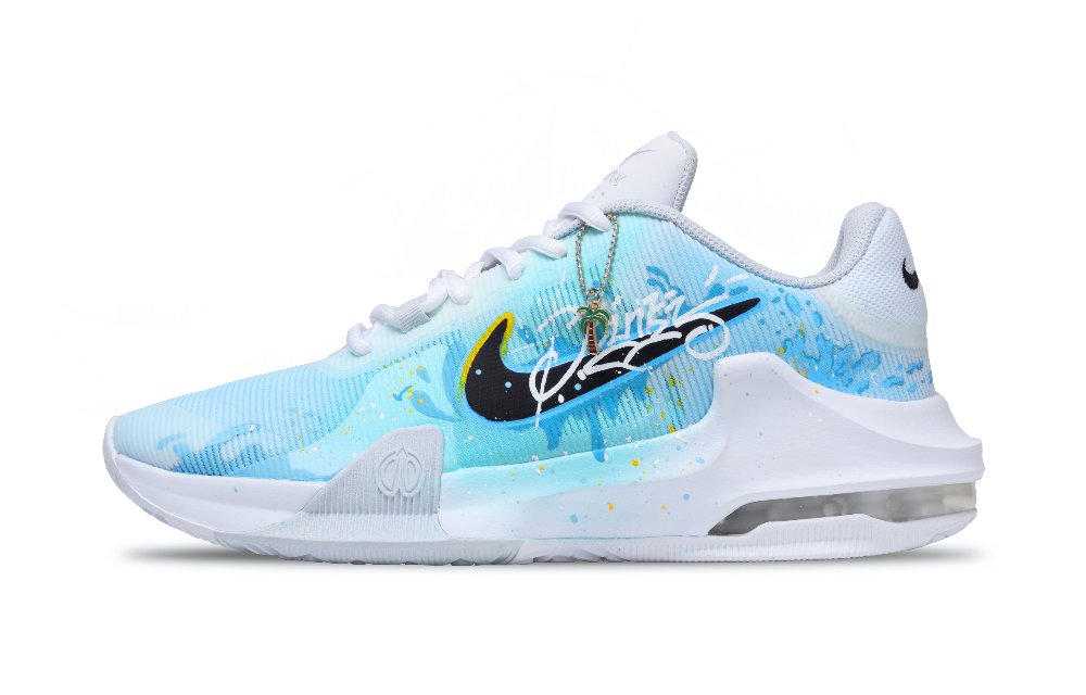 Nike Air Max Impact 4 Blue Turbine Chasing Reef Anti Slip Wear Resistant Low Top Basketball Shoes Men's Sky Blue