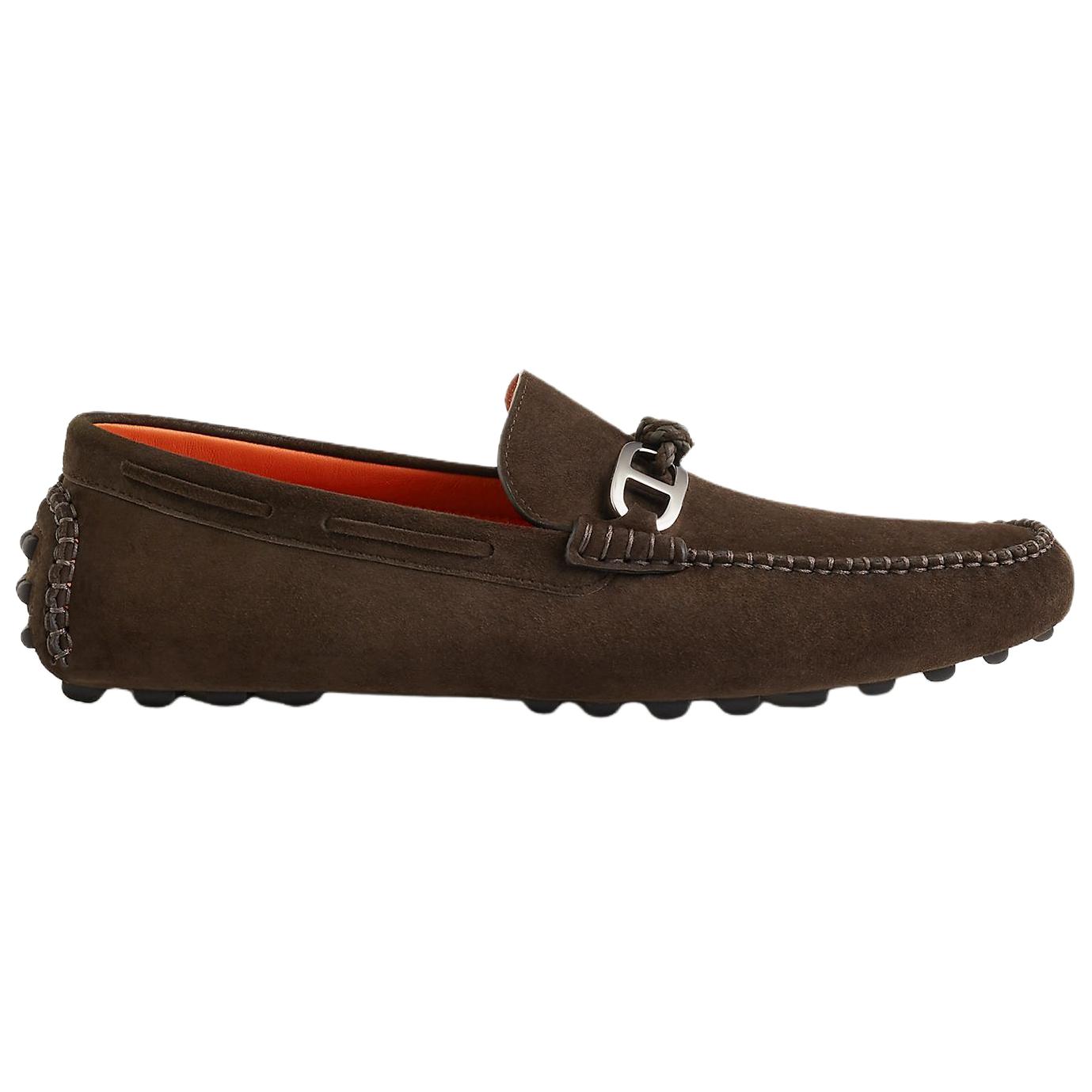 HERMES Alessandro Gommino Loafers Men's Brown