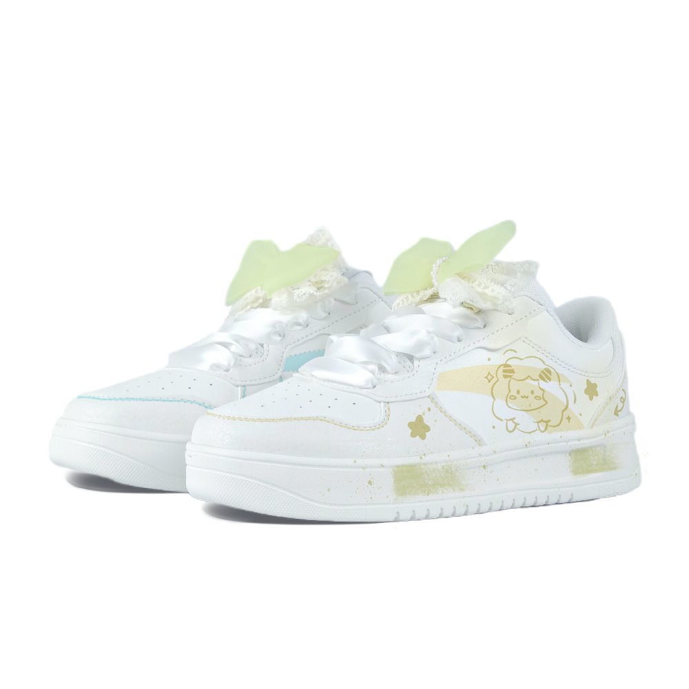 Anta Relaxed Anti Slip Wear Resistant Low Top Skateboard Shoes Unisex Yellow Blue Mismatched