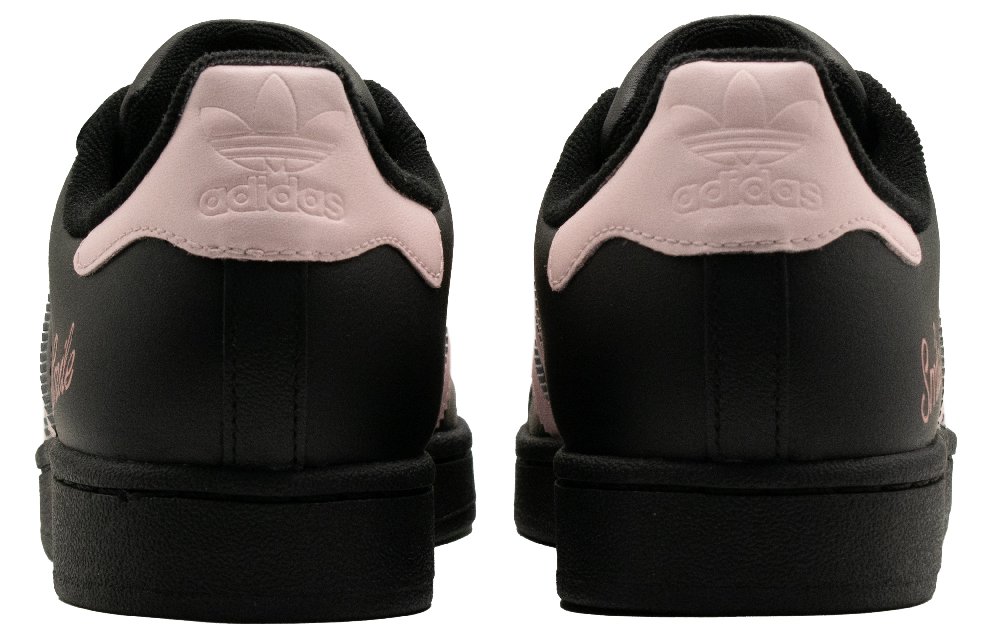 Adidas Originals SUPERSTAR Peach Branch Anti-Slip Wear-Resistant Low-Top Skateboard Shoes Unisex Black Pink