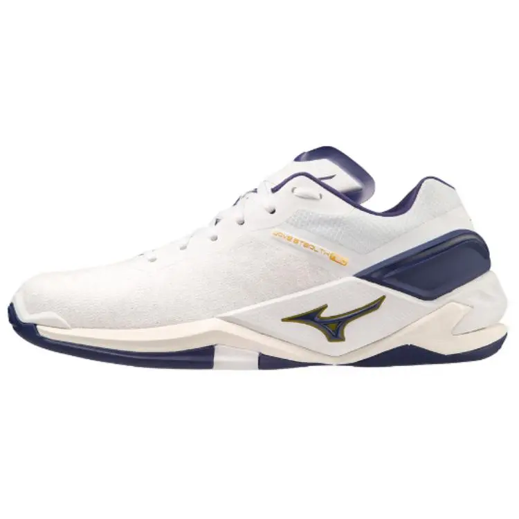 Mizuno Slip Resistant Abrasion Resistant Low top Training Shoes Unisex White Gold