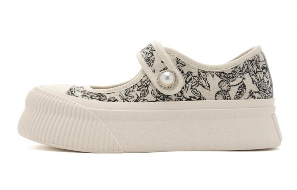 EBLAN Casual Single Shoes Women's Beige Black