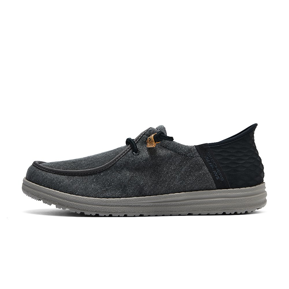 Skechers Slip Ins Anti-Slip Wear-Resistant Low-Top Canvas Shoes Men's Black