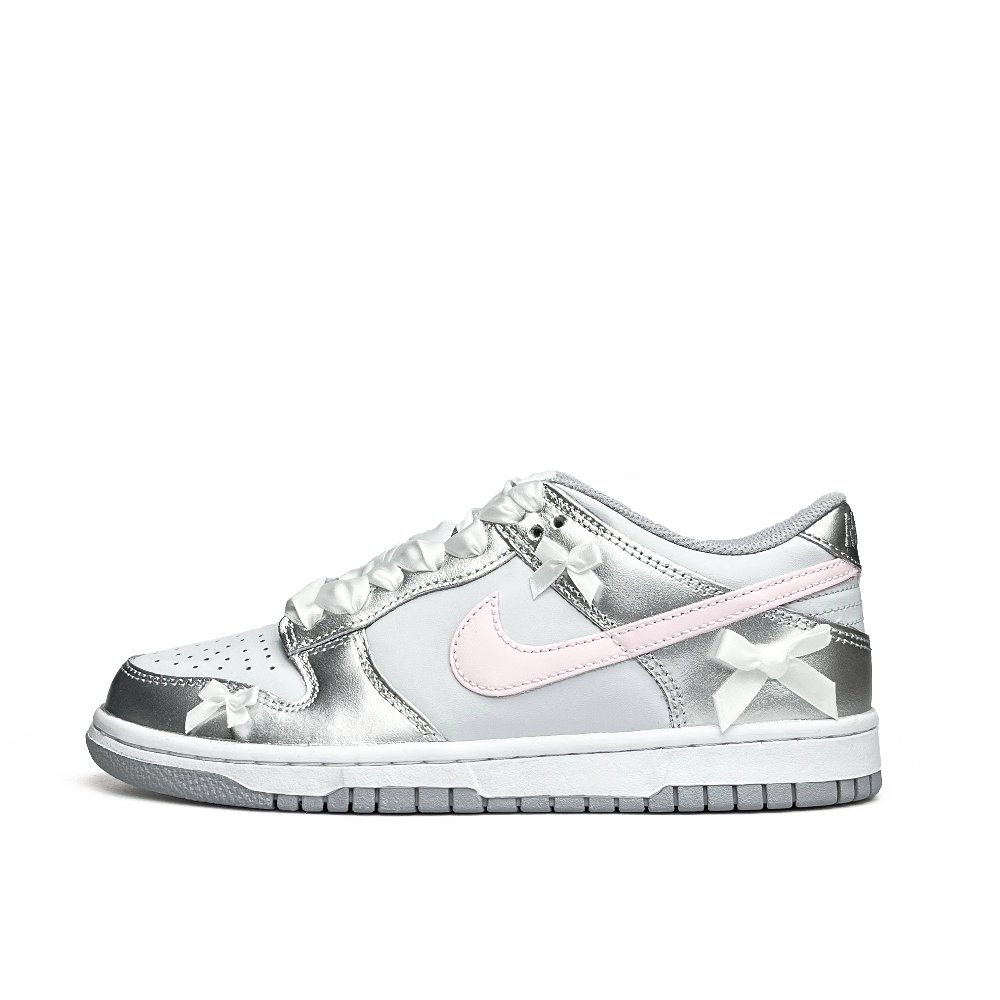 Nike Dunk Low Top Skateboard Shoes Unisex Silver