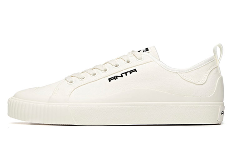 ANTA Canvas Shoes Men's Low top Ivory White/Black