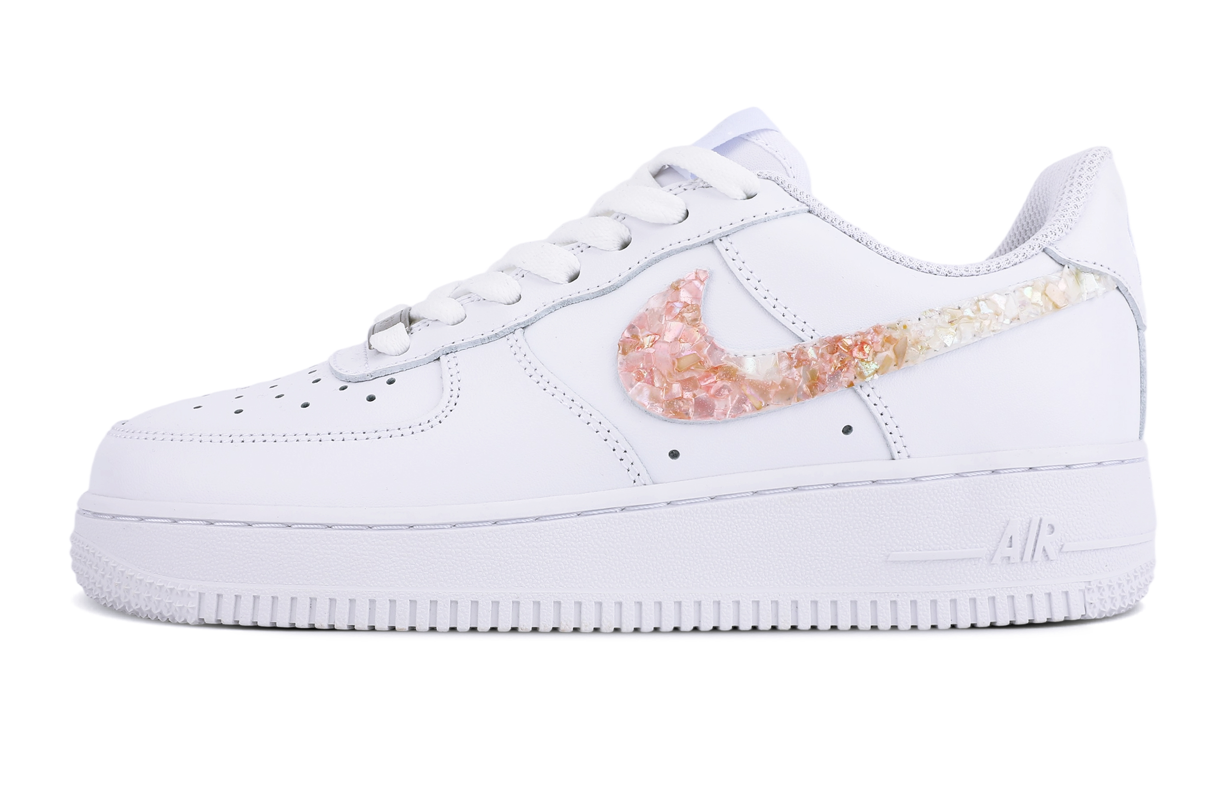 Nike Air Force 1 Abrasion Resistant Low top Skateboard Shoes Women's White Pink