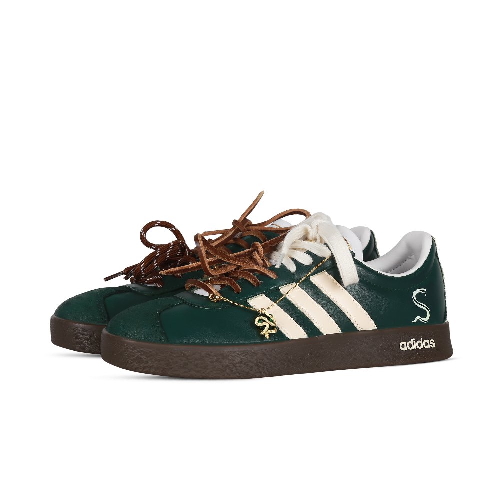 Adidas Neo VL Court 2.0 Slip-Resistant Cushioning Coverage Low-Top Skateboard Shoes Unisex Brown Green