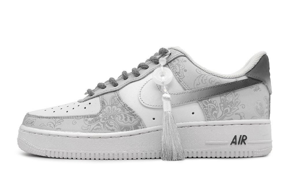 Nike Air Force 1 Anti-Slip Wear-Resistant Low-Top Skateboard Shoes GS Gray