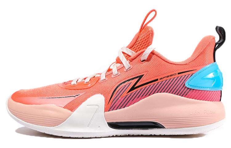 LiNing Speed 7 Non-slip Wear-resistant Shock Absorption Low-Top Basketball Shoes Men's Tea Flower Red
