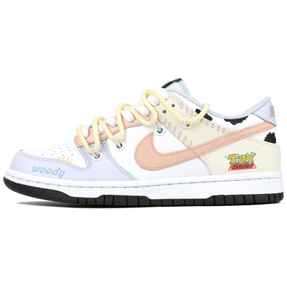 Nike Dunk Kids' Heart Denim Slip-Resistant Low-Top Skateboard Shoes GS Blue Yellow