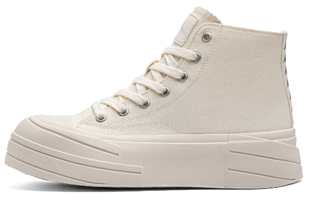 Kappa Anti Slip Wear Resistant High Top Skateboard Shoes Women's White