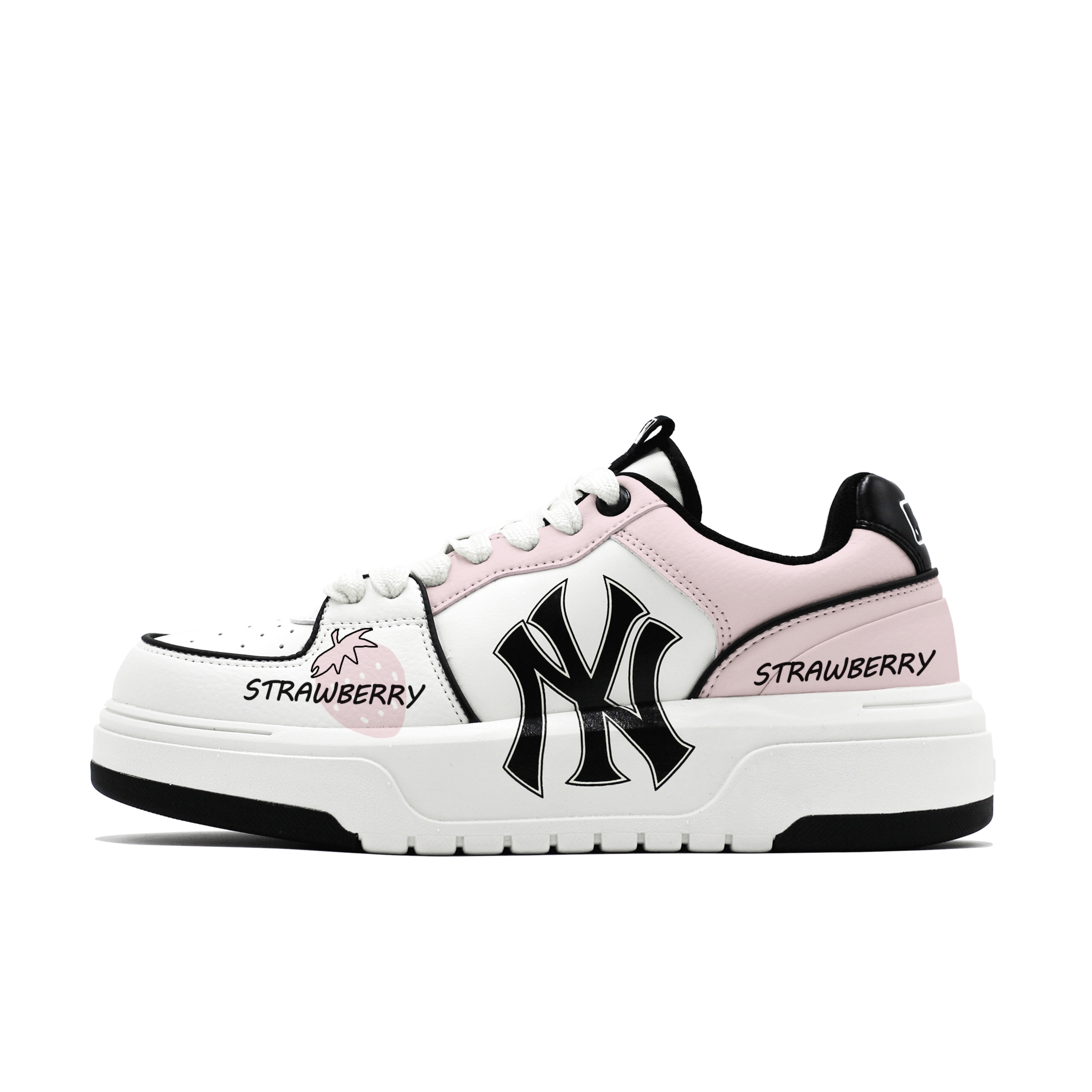 MLB Chunky Liner Abrasion Resistant Low top Skateboard Shoes Women's Pink Black White