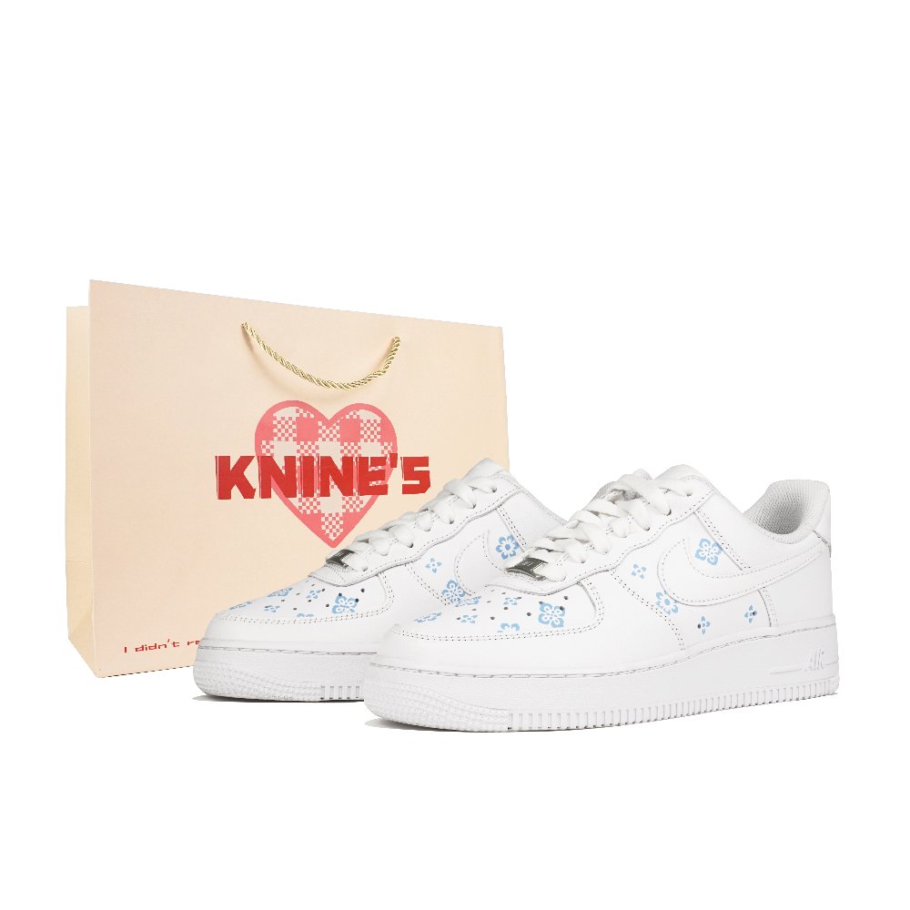 Nike Air Force 1 Low-Top Skateboard Shoes Unisex White Blue