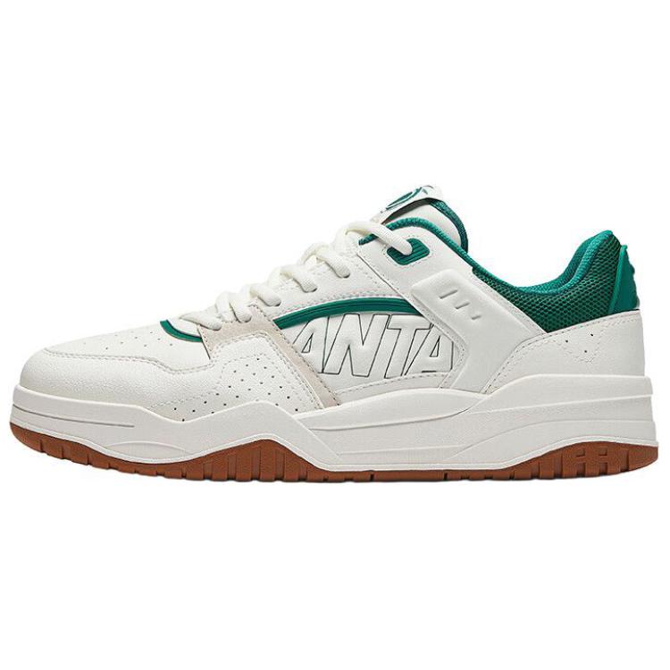Anta Slam Slip-Resistant Height Increasing Low-Top Skateboard Shoes Men's White Gray Green
