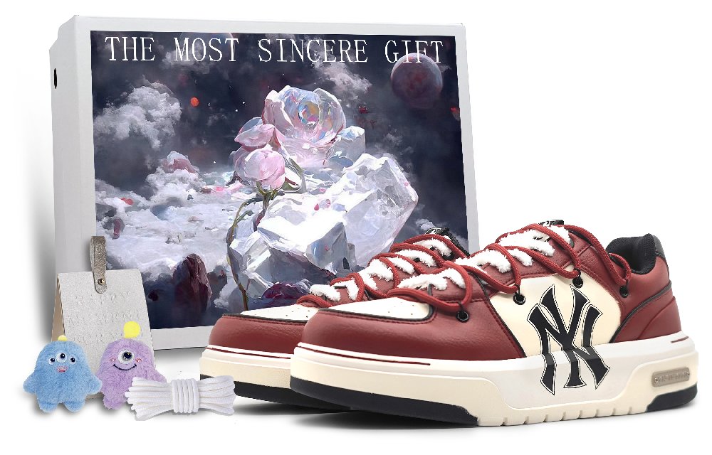 MLB Chunky Liner Low-Top Skateboard Shoes Unisex Burgundy
