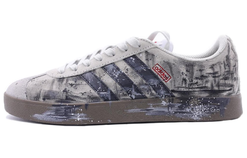 Adidas Neo Vl Court Slip-Resistant Cushioning Wear-Resistant Low-Top Skateboard Shoes Unisex Black Gray