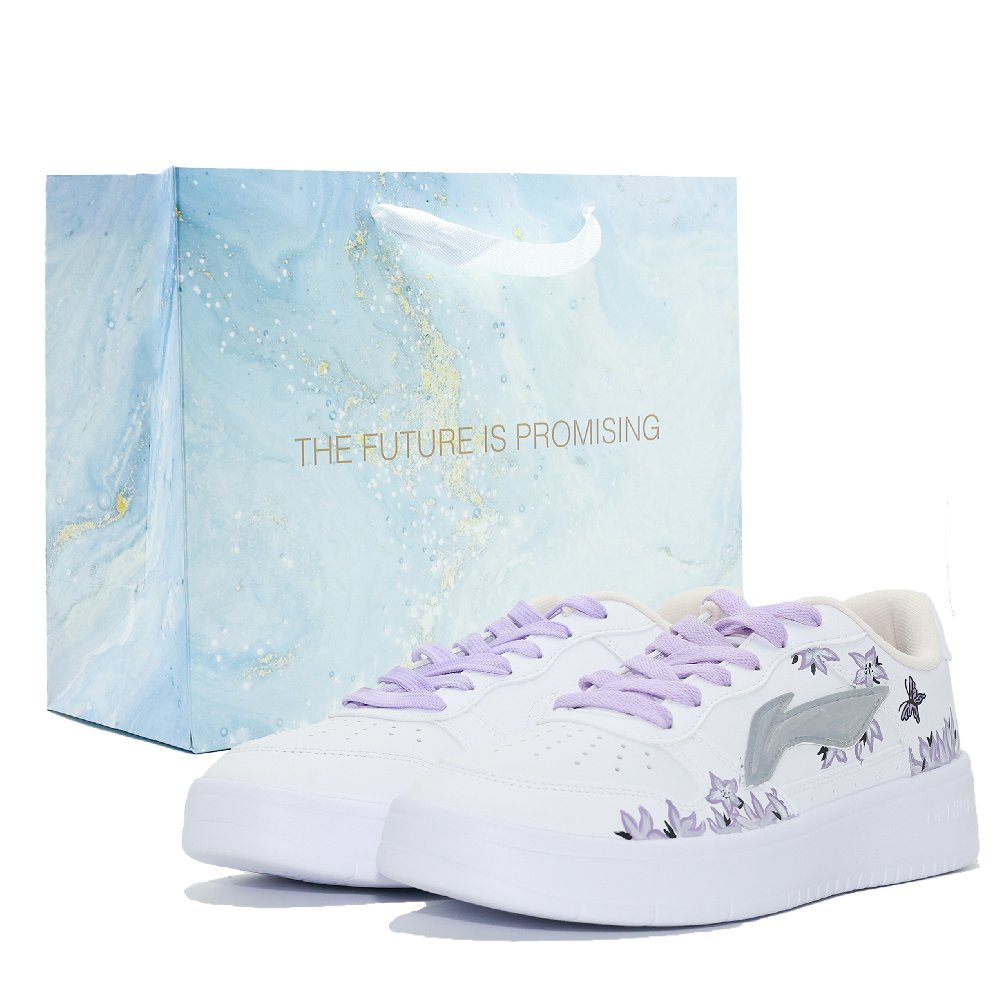 LiNing Pontoon Boats Slip Resistant Abrasion Resistant Low top Skateboard Shoes Women's White
