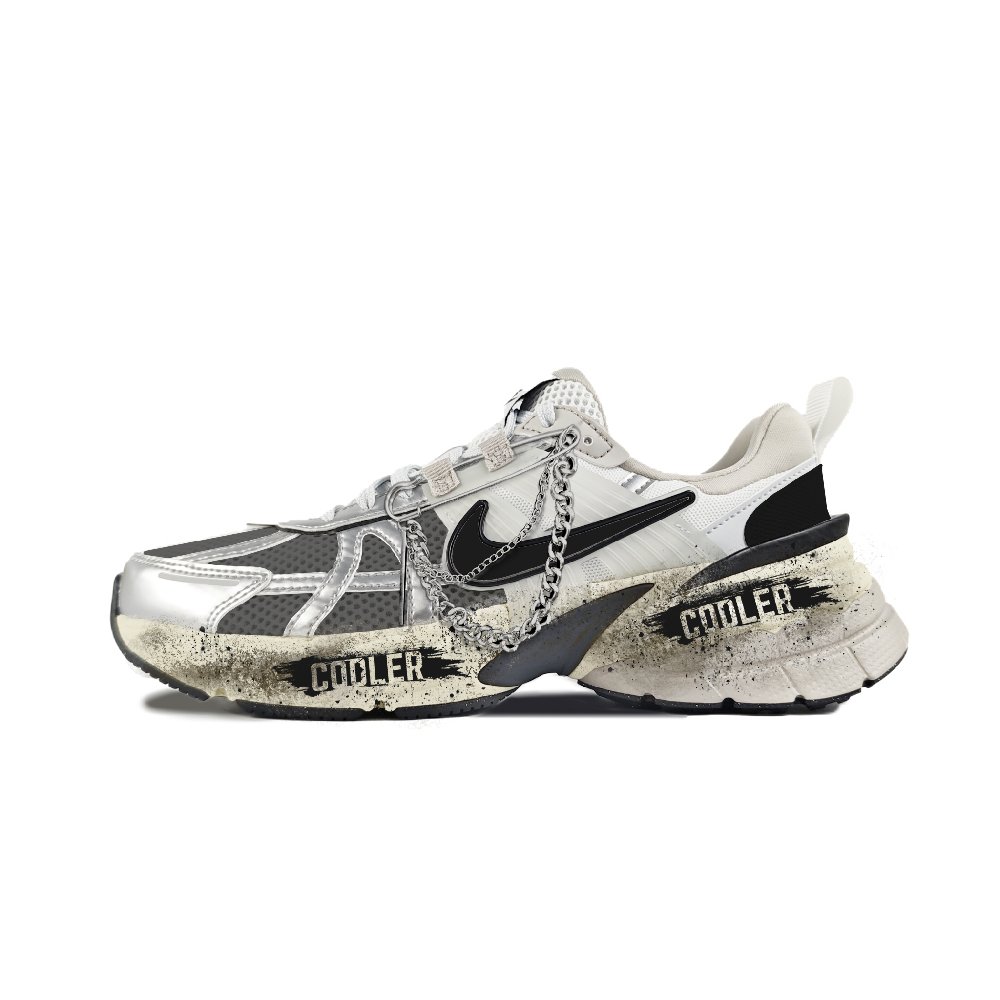 Nike V2K Run Abrasion Resistant Low Top Running Shoes Women's White Gray