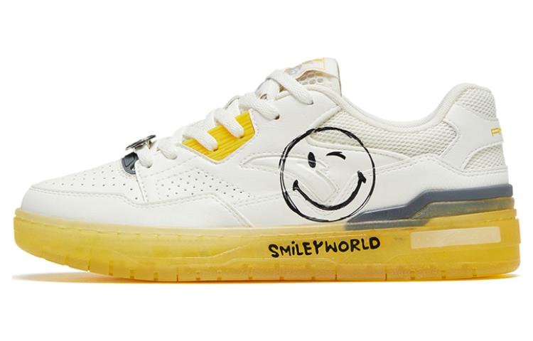 Anta Young Generation Anti-Slip Wear-Resistant Low-Top Skateboard Shoes Women's White Yellow