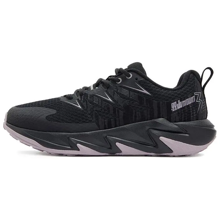 361° Yushan 2 Wear-Resistant Cushioning Breathable Low-Top Casual Running Shoes Women's Black Purple