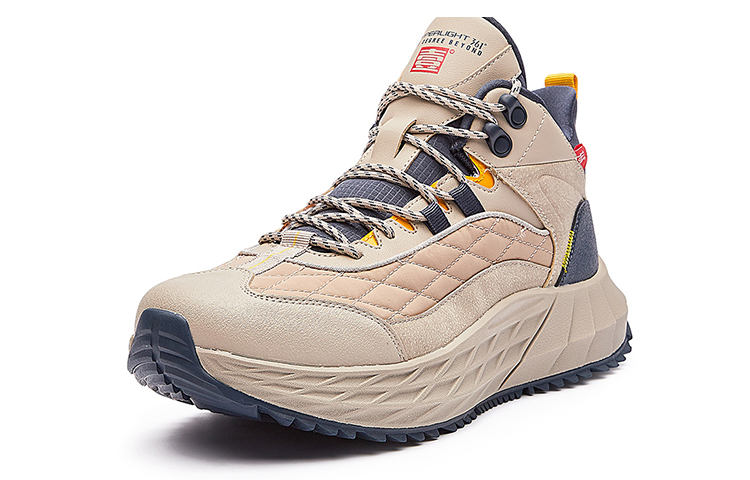361° Sand Chasing Cushioning Wear-Resistant Mid-Top Running Shoes Men's Light Bone